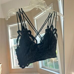 Free People Black Lace Bralette Size XS